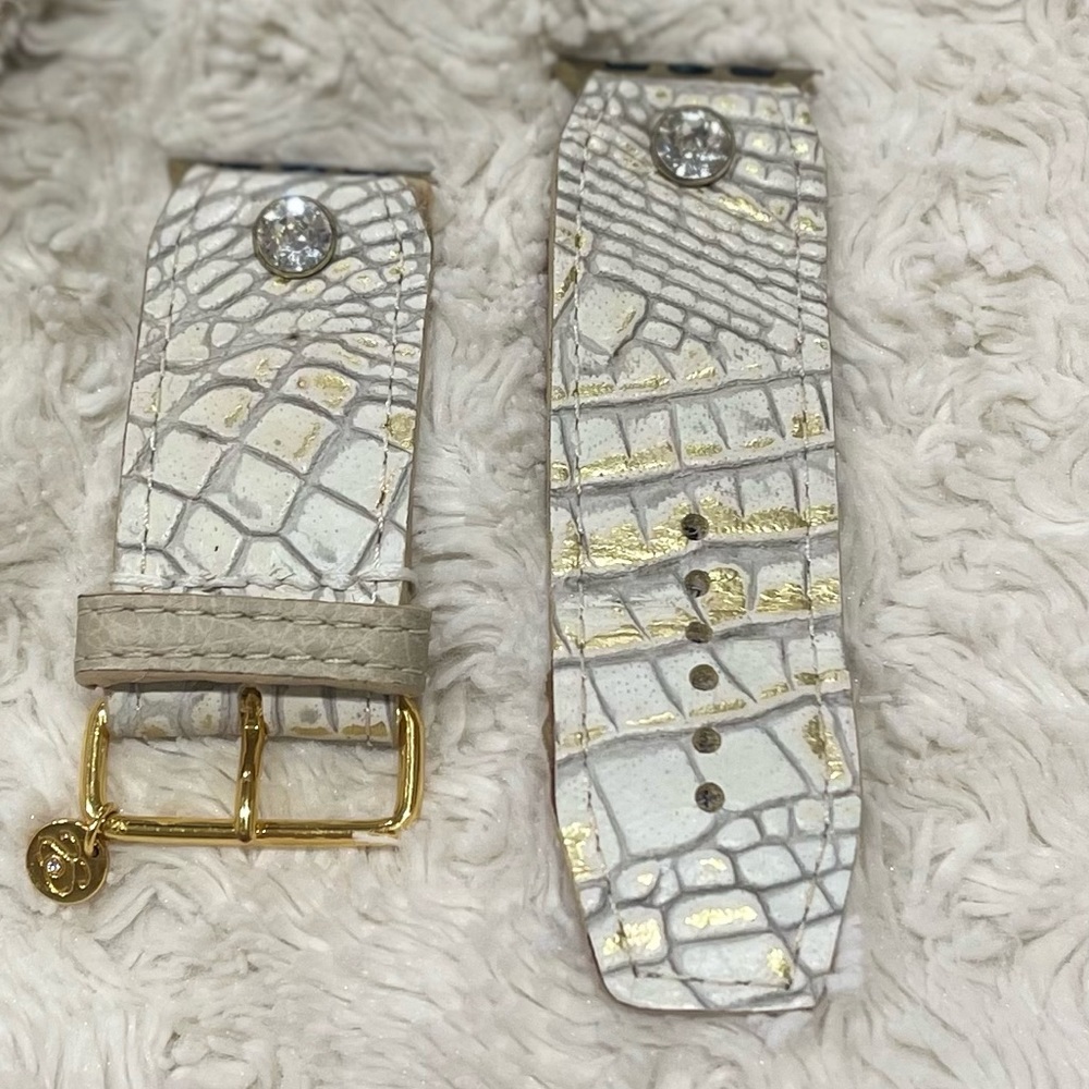 Sparkl Luxe Gold Croc with Distressed Stone Watchband